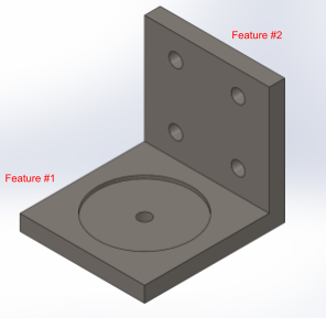 An isometric view of the motor mount.