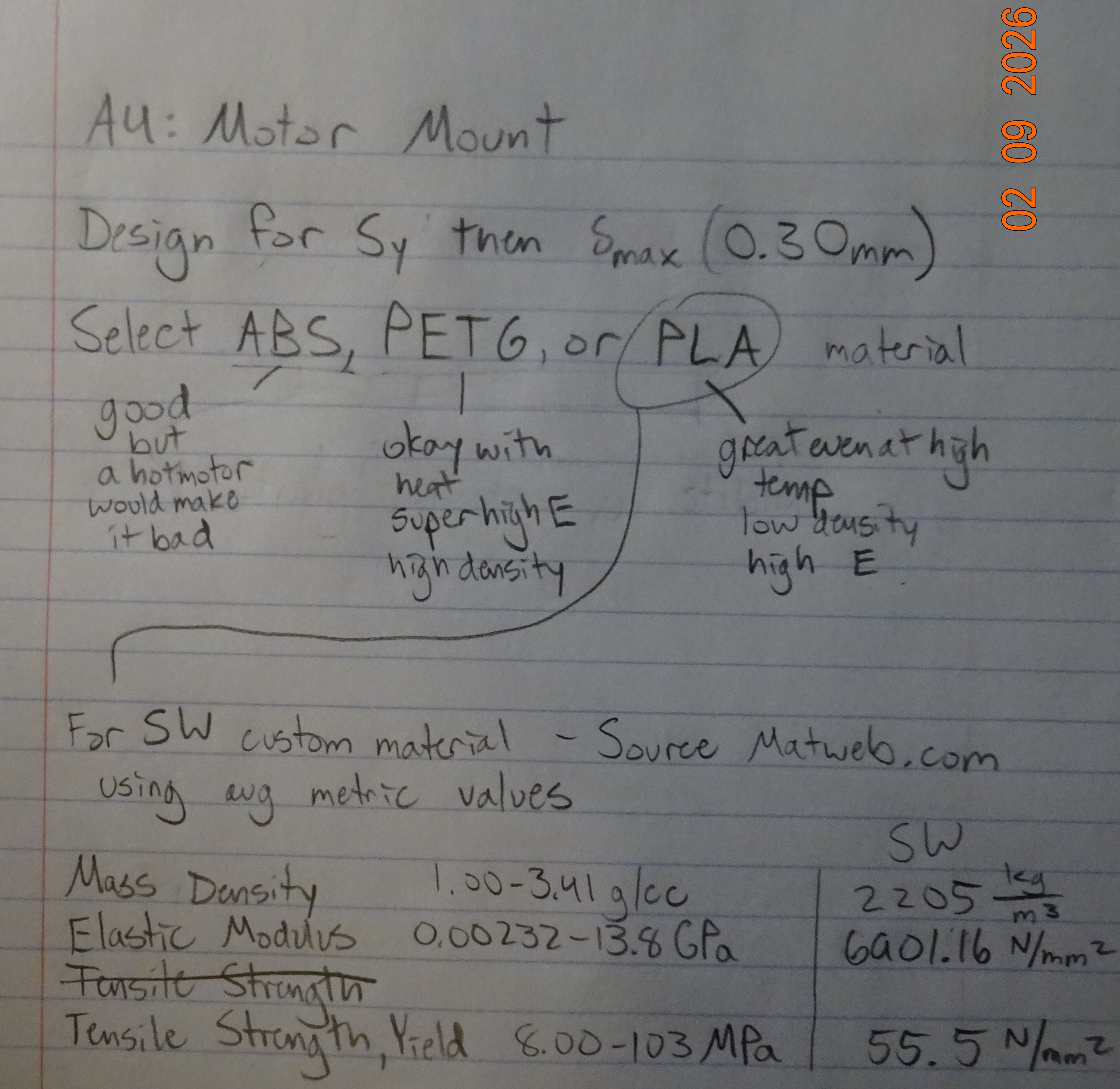Material decision and value calculations