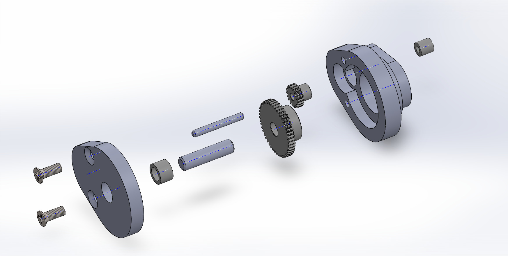 Full Assembly Gearbox - Exploded