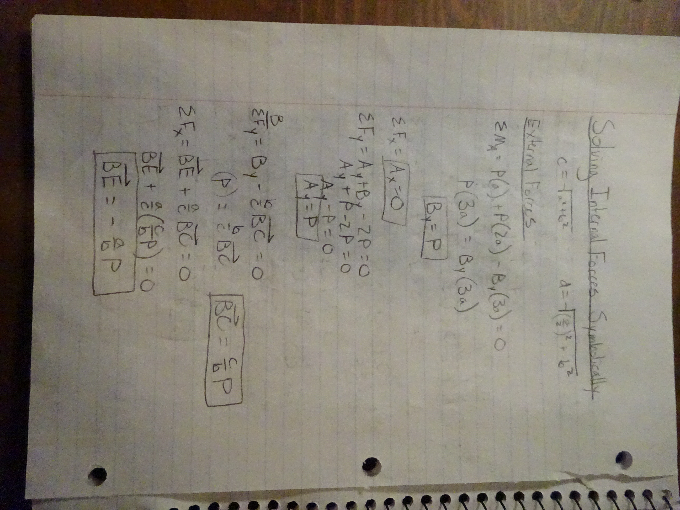 2nd Attempt First Page of Solving Symbolically