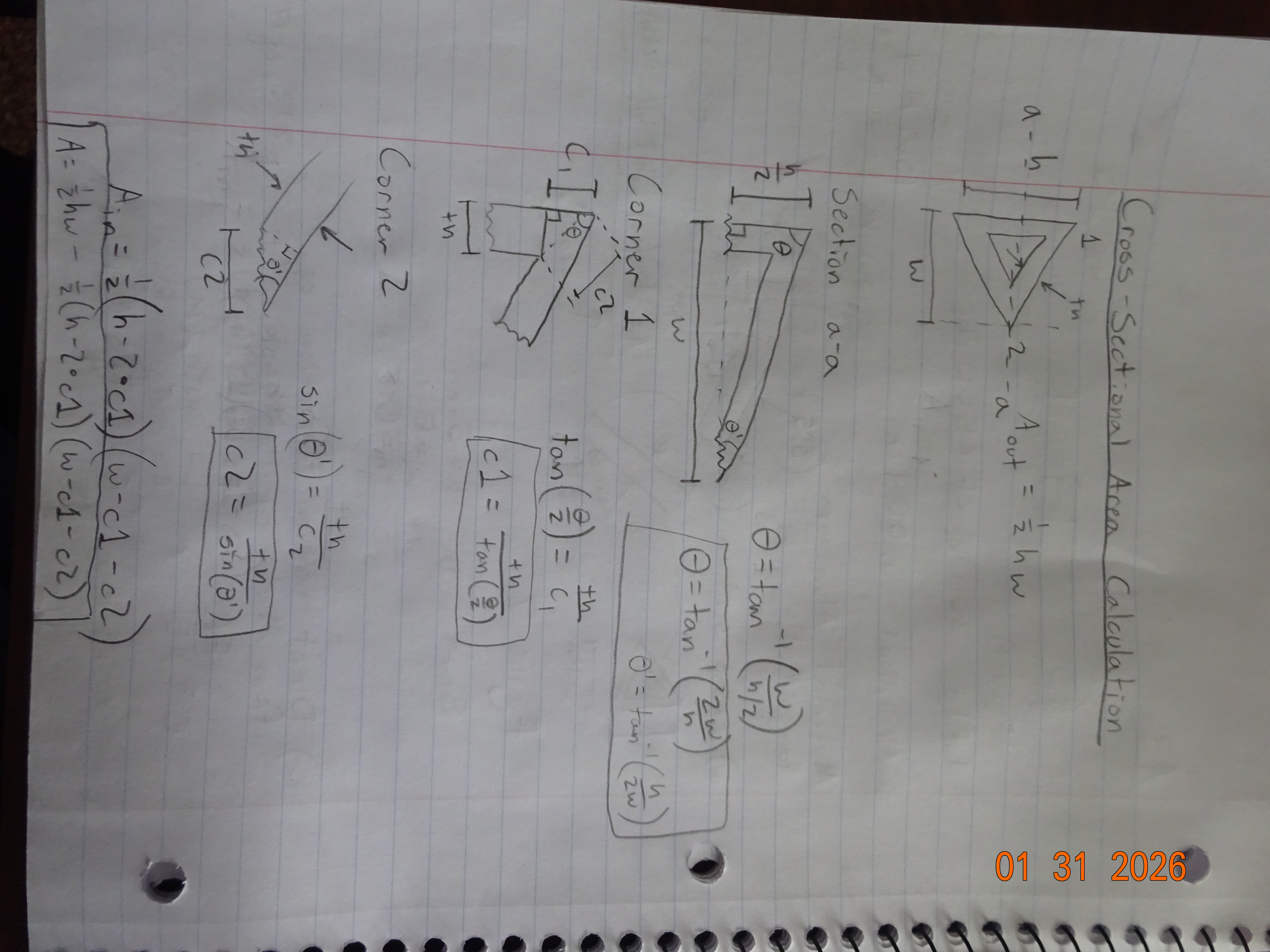 Cross-Sectional Area Calculation