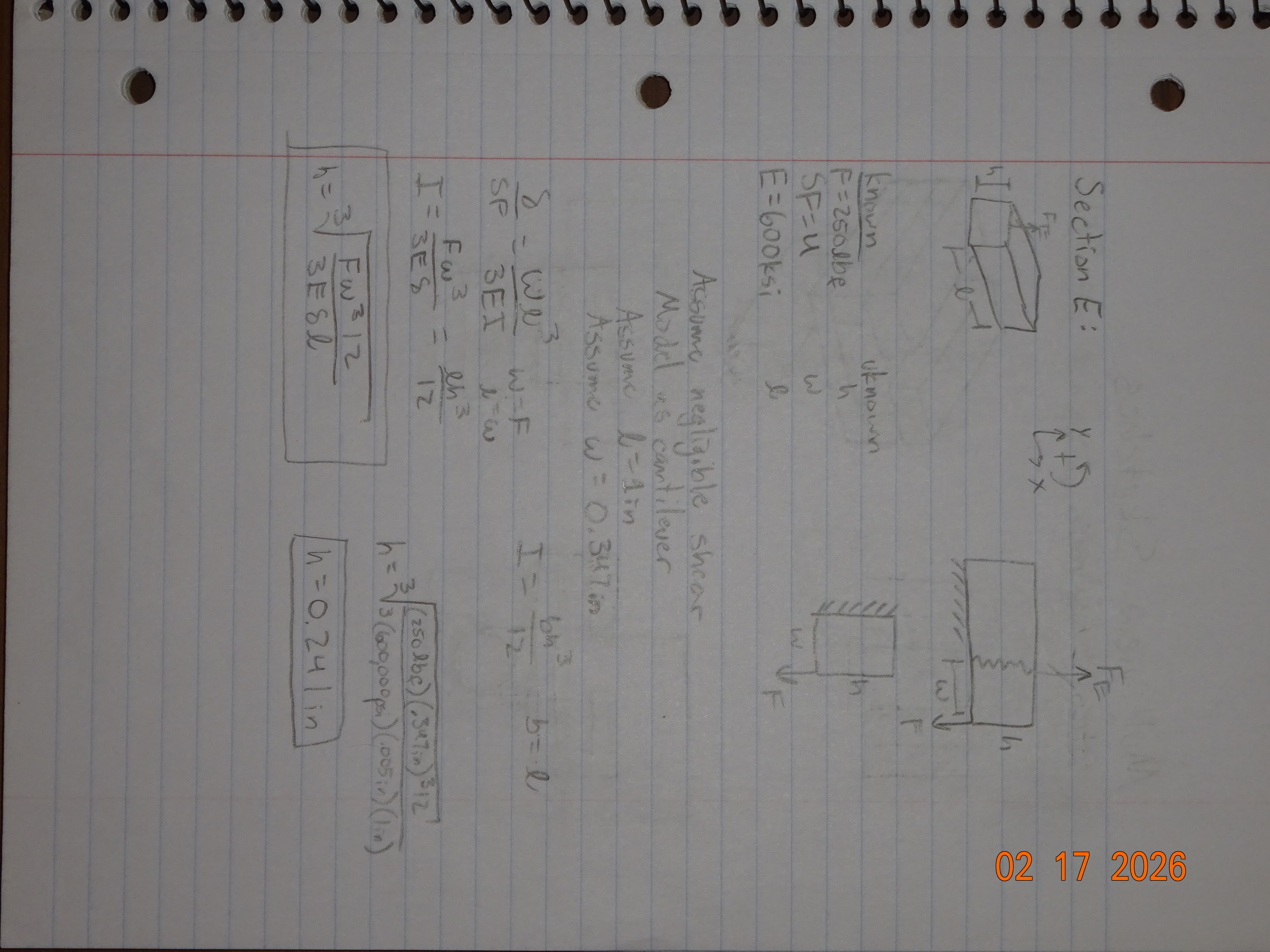 Stiffness Analysis Section E